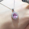Oval Pink Flower Necklace - jolics