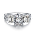 Oval&Emerald Cut Split Shank Ring - jolics