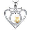 Owl Pendant Necklace With Stones - jolics