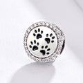 Paw Print 925 Sterling Silver Bead Charm - jolics