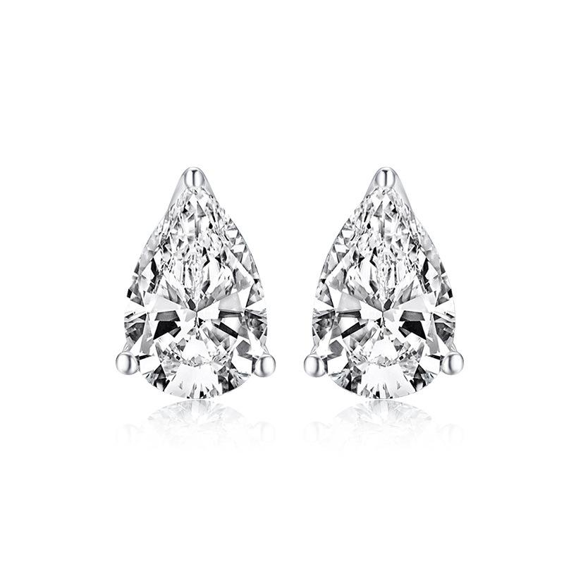 Pear Cut 925 Sterling Silver Stud Earrings - jolics