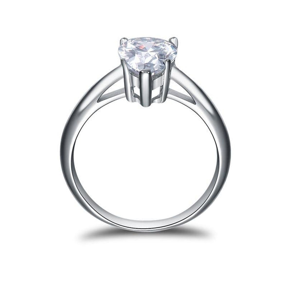 Pear Solitaire Created Ring - jolics