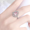 Pink 2.0 Carat Pear Cut Double Halo Sterling Silver Ring - jolics