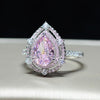 Pink 2.0 Carat Pear Cut Double Halo Sterling Silver Ring - jolics