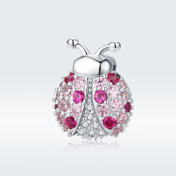 Pink Ladybird 925 Sterling Silver Clip Charm - jolics