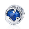 Playing Cat 925 Sterling Silver Glass Charm - jolics