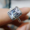 Princess Cut 925 Sterling Silver Halo Ring - jolics