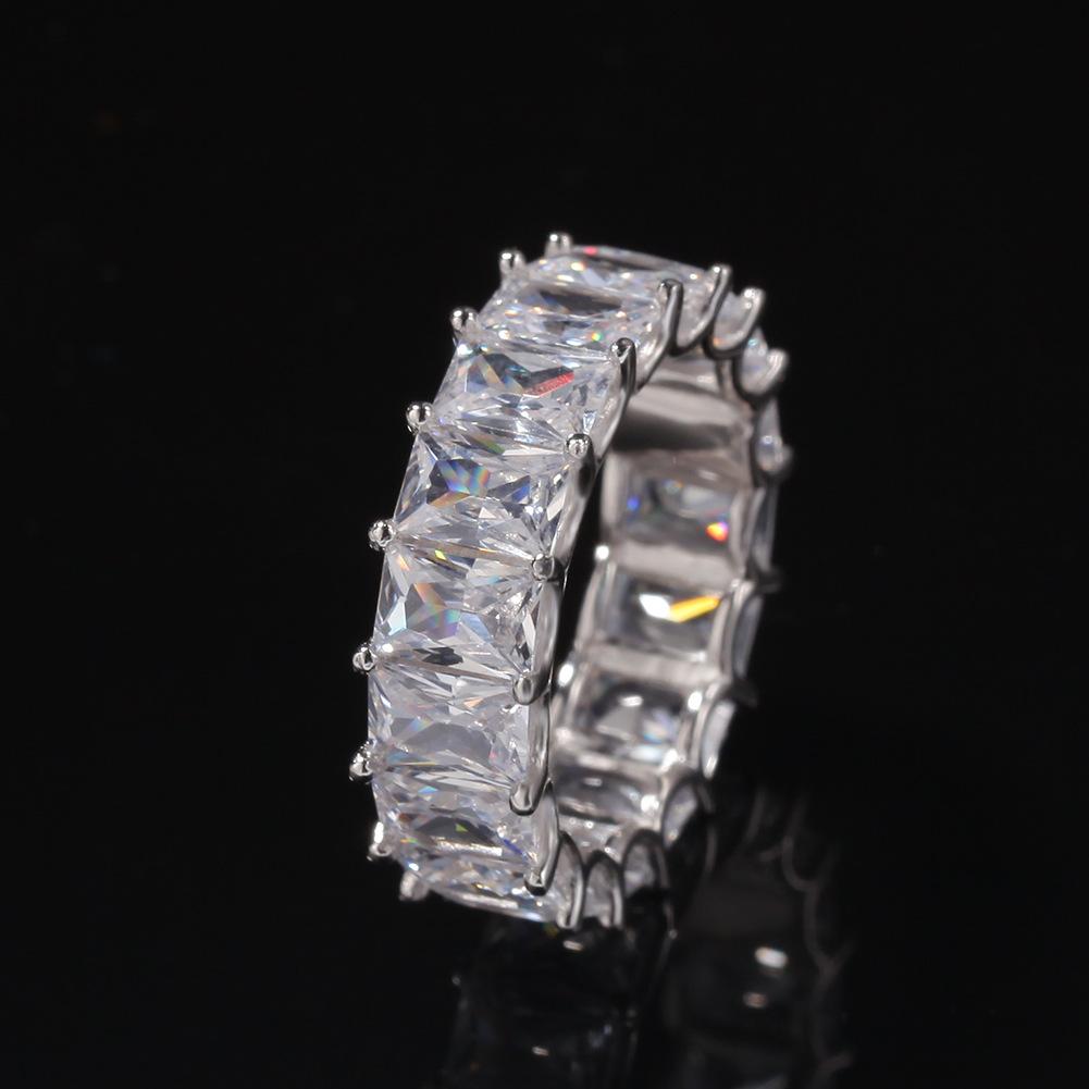 Princess Cut Eternity 925 Sterling Silver Band - jolics