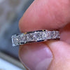 Princess Cut Halo 925 Sterling Silver Classic Engagement Band Ring - jolics