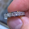 Princess Cut Halo 925 Sterling Silver Classic Engagement Band Ring - jolics