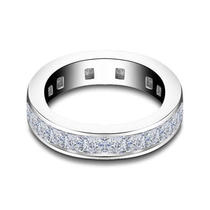 Princess Cut Halo 925 Sterling Silver Classic Engagement Band Ring JS0539 - jolics