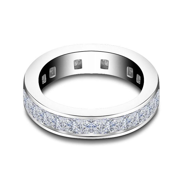 Princess Cut Halo 925 Sterling Silver Classic Engagement Band Ring JS0539 - jolics