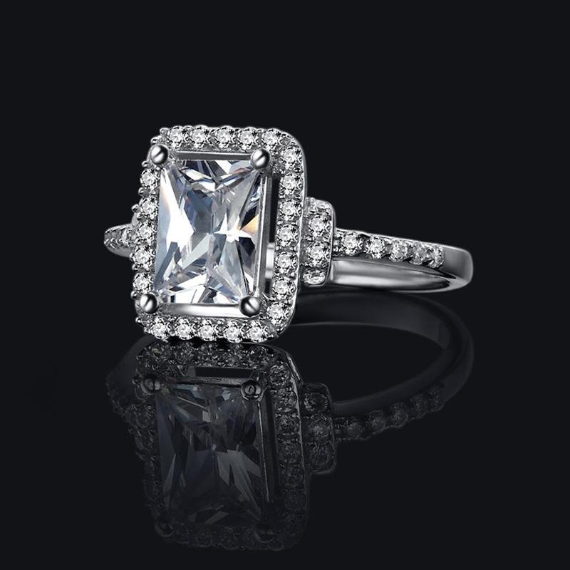 Princess Cut Halo Ring - jolics