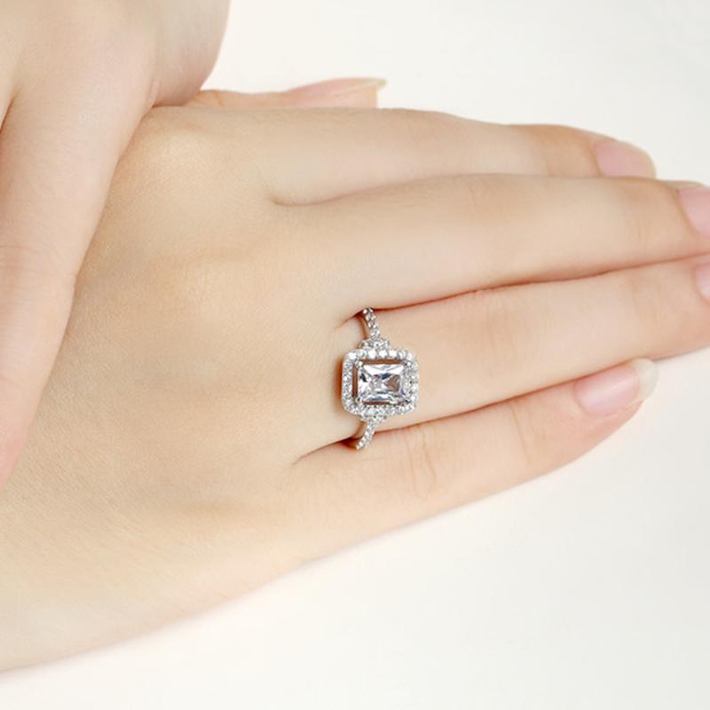 Princess Cut Halo Ring - jolics