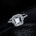 Princess Cut Halo Ring - jolics