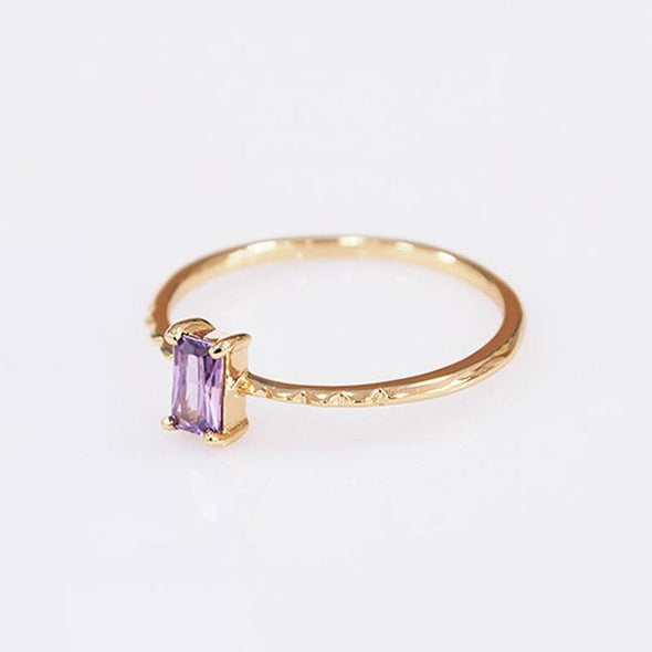 Princess Cut Purple Stone Vintage Ring - jolics