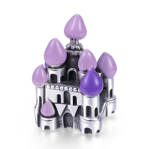 Purple Castle 925 Sterling Silver Bead Charm - jolics