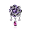 Purple Flower 925 Sterling Silver Dangle Charm - jolics