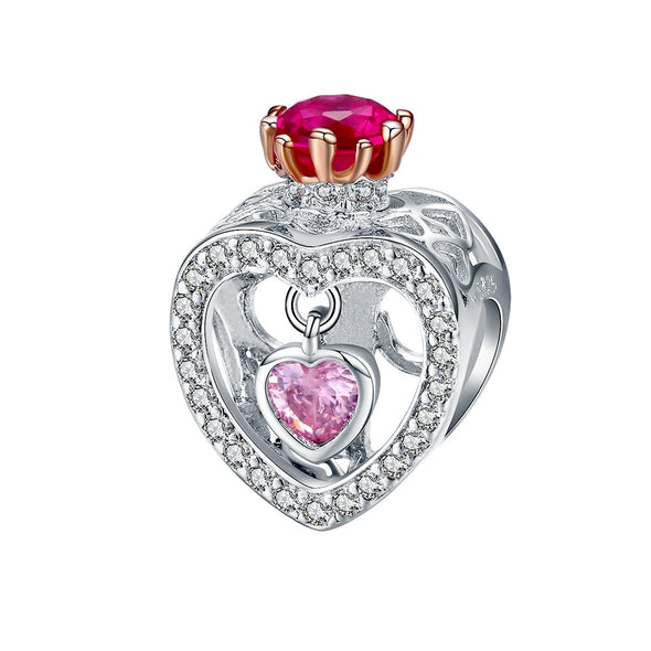 Queen's Heart 925 Sterling Silver Bead Charm - jolics