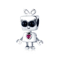 Robot 925 Sterling Silver Dangle Charm - jolics