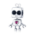 Robot 925 Sterling Silver Dangle Charm - jolics