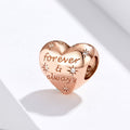 Rose Gold Forever & Always 925 Sterling Silver Bead Charm - jolics