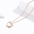 Rose Gold Heart Shape Demon 925 Sterling Silver Necklace - jolics