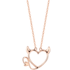 Rose Gold Heart Shape Demon 925 Sterling Silver Necklace - jolics