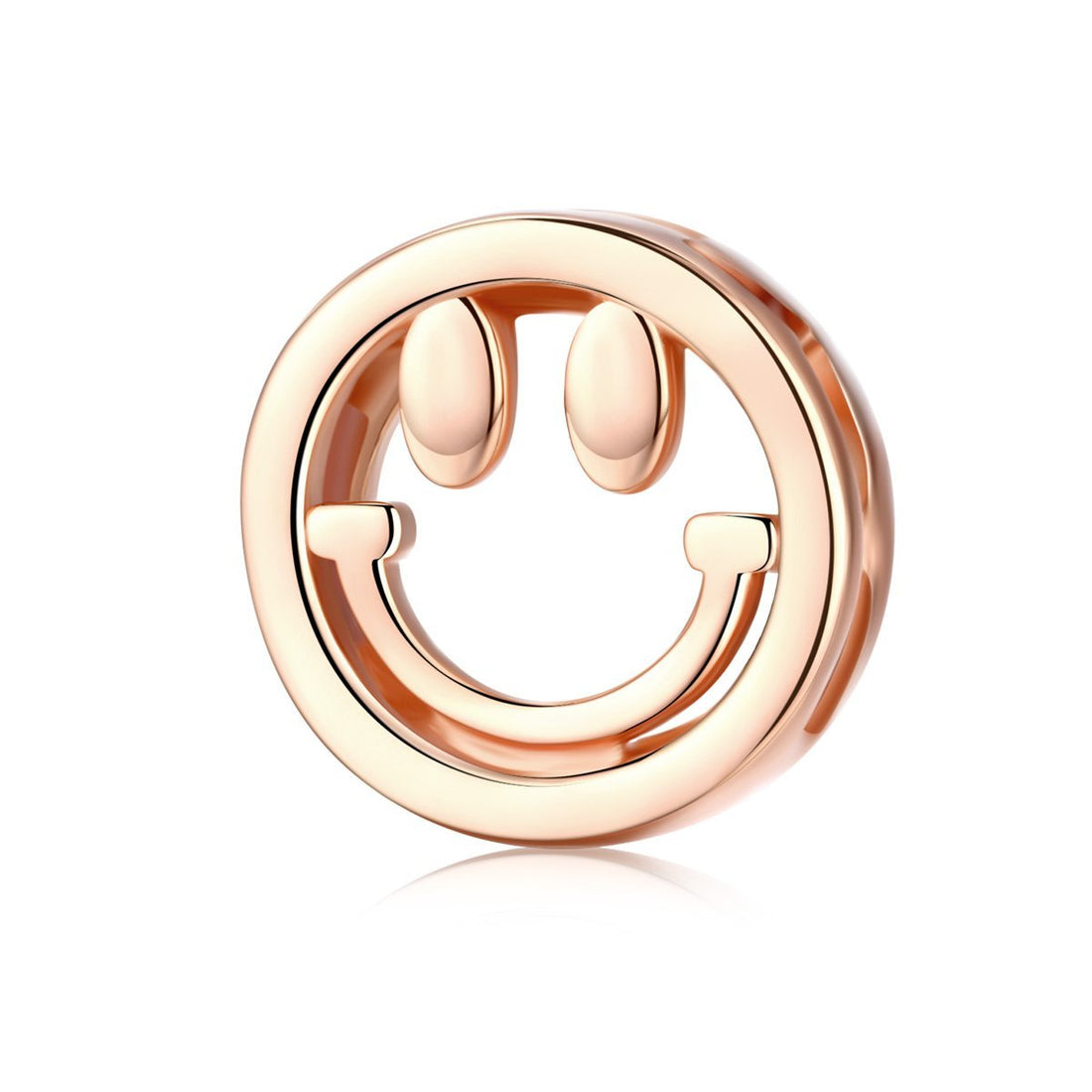 Rose Gold Smiling Face 925 Sterling Silver Clip Charm - jolics