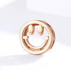 Rose Gold Smiling Face 925 Sterling Silver Clip Charm - jolics