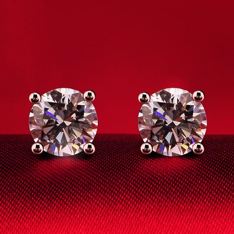 Round Cut 4 Prong Classic Earrings - jolics