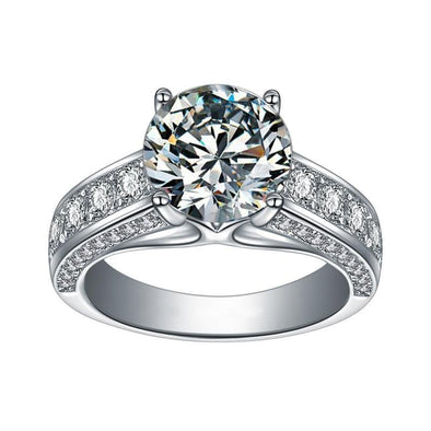 Round Cut 925 Sterling Silver Luxury Ring - jolics