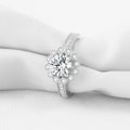 Round Cut Flower Ring with Accents - jolics