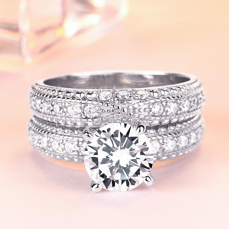 Round Cut Luxury Wedding Ring Set - jolics