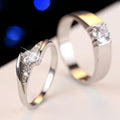 Round Cut Open Couple Rings - jolics