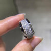 Round Cut Sterling Silver Four Row Stone Ring - jolics