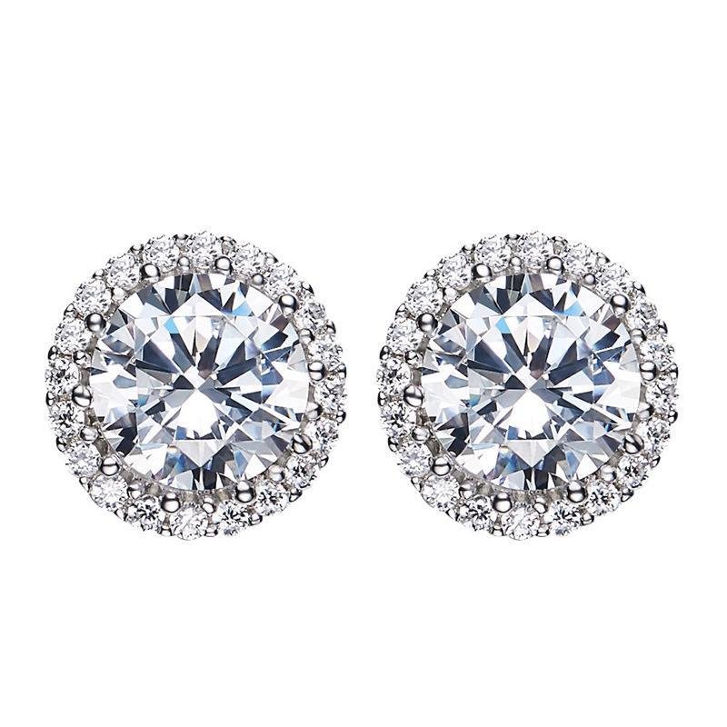 Round Halo Classic Stud Earrings - jolics