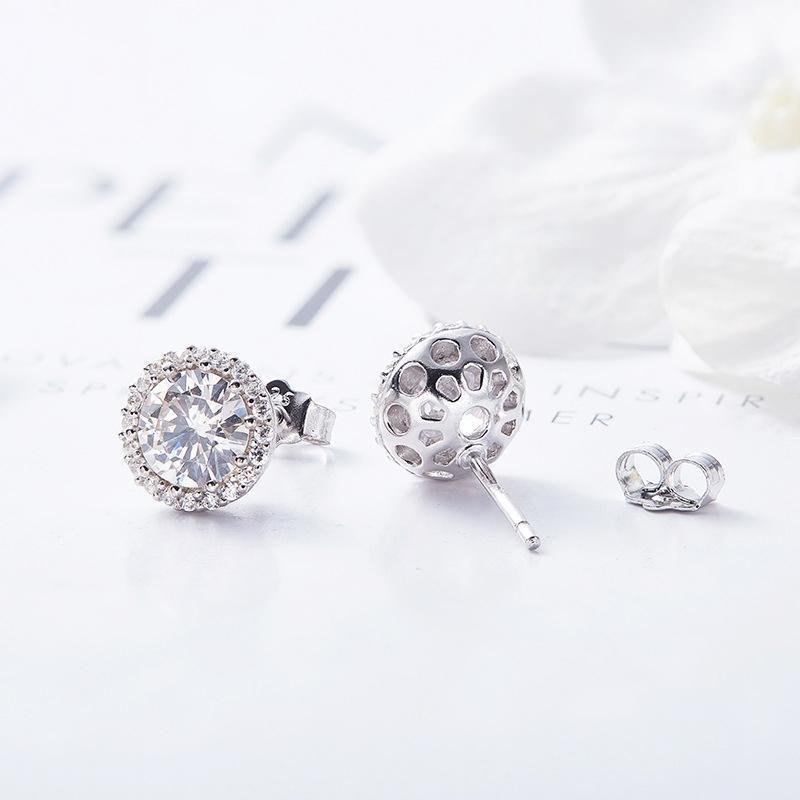 Round Halo Classic Stud Earrings - jolics