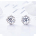 Round Halo Classic Stud Earrings - jolics