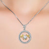 Round Pendant Necklace With Heart Stone - jolics