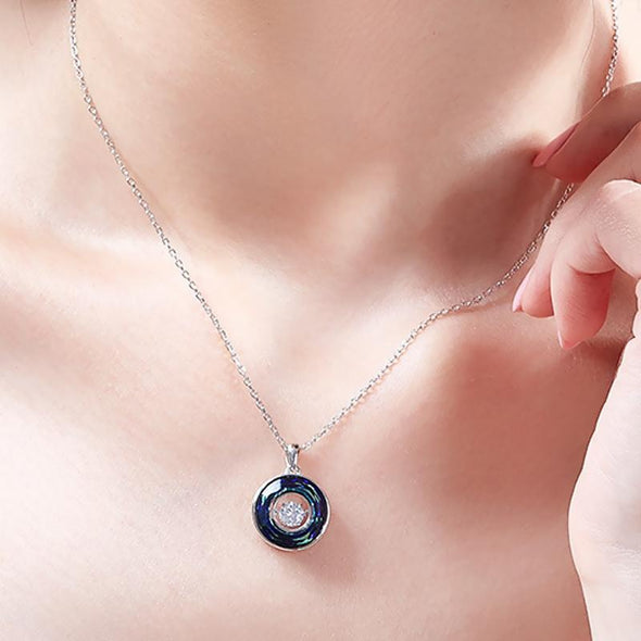 Round Pendant Necklace With Stone - jolics
