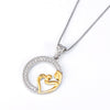 Round Shape Pendant Necklace with Mother and Child - jolics