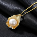 Shell Pearl Design 18K Gold Plated Pendant Chain Necklace - jolics