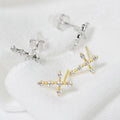 Simple Cross Earrings With Stones - jolics