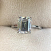 Simple Emerald Cut 925 Sterling Silver Ring - jolics