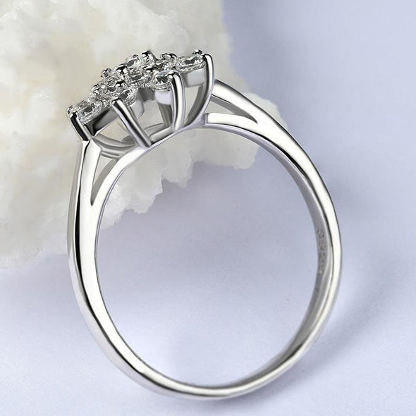 Simple Fashion Flower Shape Engagement Ring - jolics