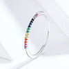 Simple Multi Color 925 Sterling Silver Stackable Ring - jolics