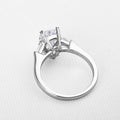 Simple Pear Cut Three Stone Ring - jolics