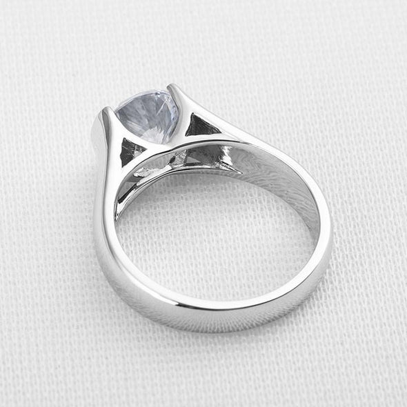 Simple Solitaire Round Cut Ring - jolics