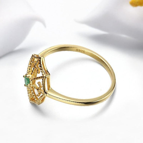 Simple Vintage Yellow Gold Ring - jolics